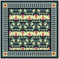 Square geometric colorful abstract geometric pattern with symmetrical shapes on a pastel background. vector