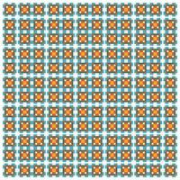 Colorful geometric pattern with repeated square shapes in a grid arrangement. vector