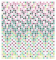 A grid of multicolored squares creating a gradient from pink to green. vector