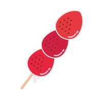 Candied strawberries stick icon. vector