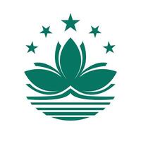 Stars and Lotus Emblem of Macau. vector