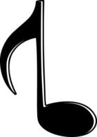 black and white illustration of musical notes without background vector