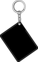 black card on a keychain with a chain without background vector