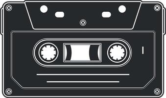 black music cassette without background vector