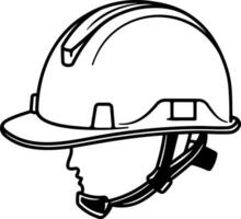 illustration of a head in a construction helmet without background vector