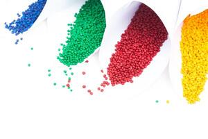 tinted plastic granulate for injection moulding process photo