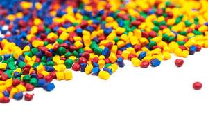 tinted plastic granulate for injection moulding process photo