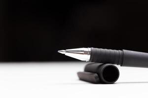 writing node of a ball pen close up photo