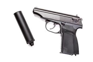hand gun isolated on white background photo