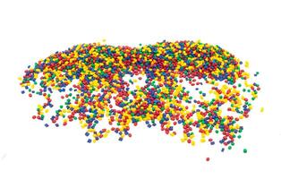 tinted plastic granulate for injection moulding process photo