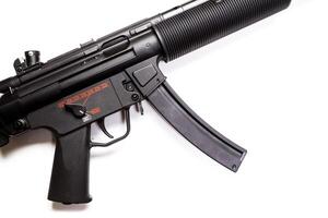 submachine gun MP5 with silencer isolated photo