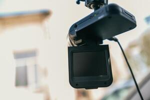 car recorder installed on the window photo