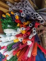 Colorful Oil Paper Rolls, paper rolls photo