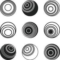 Set of Lawn Bowls Icons design vectors Silhouette illustration,