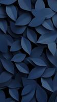 A close-up view of deep blue leaves arranged in a layered pattern, creating a visually appealing texture for decorative purposes photo