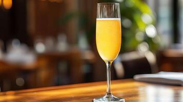 Golden Sparkling Cocktail in a Elegant Glass photo