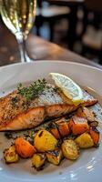 Pan-Seared Salmon with Roasted Root Vegetables photo
