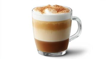 Layered Coffee Drink in a Glass Cup photo