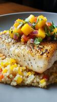 Grilled Fish with Mango Salsa and Couscous - A Flavorful Culinary Masterpiece photo