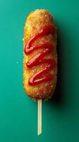 Crispy Sugary Hot Dog with Ketchup photo