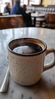 Aromatic Hot Coffee in a Cozy Cafe photo