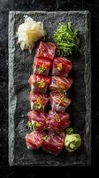 Elegant Tuna Sashimi Platter - Exquisite Japanese Cuisine photo