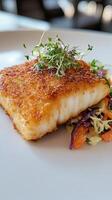 Pan-Seared Crispy Fish Served with Asian Slaw A Taste Sensation photo