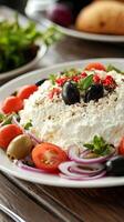 Scrumptious Greek Cheese Salad with Fresh Vegetables photo