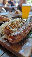 Grilled German Sausages with Sauerkraut - A Culinary Delight photo