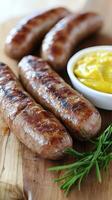Grilled Sausages with Mustard and Rosemary photo