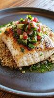 Pan-Seared Fish with Quinoa and Salsa photo
