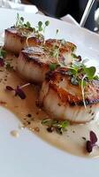 Gourmet Sea Scallops in Creamy Sauce - Exquisite Culinary Delights photo