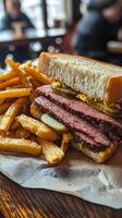 Savory Sandwich and Crispy Fries - A Perfect Meal photo