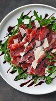 Gourmet Balsamic-Glazed Meat and Parmesan Salad photo