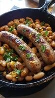 Savory Sausages and Beans Dish - A Hearty Culinary Delight photo