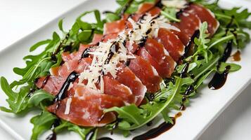 Gourmet Italian Appetizer with Balsamic Glaze photo