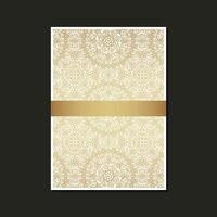 cover of elegant art pattern motif in gold color vector