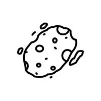 asteroid rock fragment icon, line style icon vector