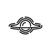 gargantua black hole icon, line style icon vector