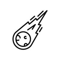 falling meteor icon, line style icon vector