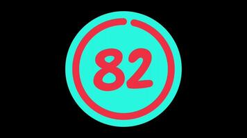 85 seconds countdown timer in teal circle with red circle countdown on black background video