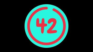 45 seconds countdown timer in teal circle with red circle countdown on black background video