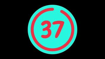40 seconds countdown timer in teal circle with red circle countdown on black background video