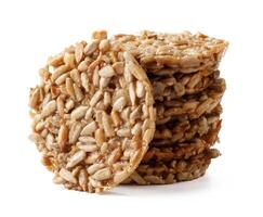 Crunchy oat snacks stacked neatly for a healthy treat option rich in flavor and texture photo