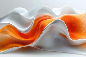 Abstract Wave Pattern with Orange and White Fabric Texture for Modern Design Concepts photo
