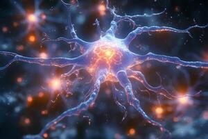 Futuristic Neural Network Visualization for Science and Technology Concept photo