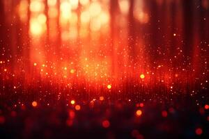 Glowing Abstract Light Particles in Warm Forest Environment for Digital Art and Design photo