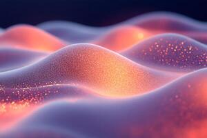 Abstract Glowing Waves with Luminescent Particles in Tranquil Light photo