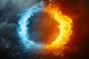 Dynamic Elements Clash Fiery and Icy Forces in Balance for Conceptual Design photo