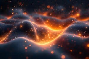 Glowing Abstract Digital Waveform Background for Modern Design Projects photo